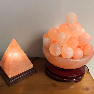 Lampe en sel de l'Himalaya artisanale, boules de sel dans un bol de feu pour la décoration de la maison et les cadeaux - Prix fabricant - Product Image 2