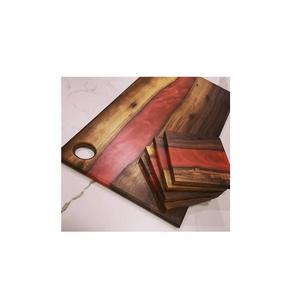 Tabla de cortar geométrica de madera y resina epoxi para cortar frutas, verduras y carne, tabla de cortar de lujo para uso en la cocina. - Product Image 4