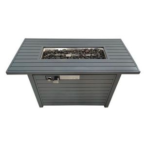 Gray Outdoor <b>Fire</b> <b>Pit</b> <b>Table</b> <b>with</b> Lid 25 H X 42 W - Product Image 3