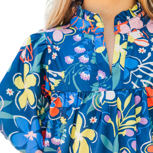 Girls Floral Print <b>Viscose</b>/Cotton Casual Short Sleeve Summer <b>Top</b> Puff Sleeve Blouse OEM ODM Wholesale Custom Brand - Product Image 6
