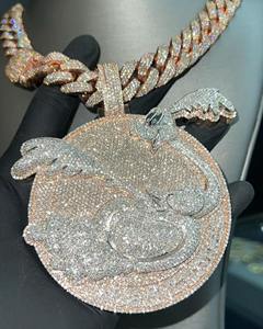 Pendentif Road Runner Iced Out, pendentif Hip Hop, pendentif dessin animé, pendentif personnalisé pour homme, pendentif rappeur - Product Image 2