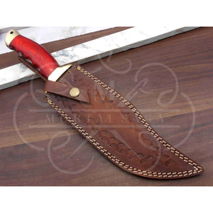 Couteau de chasse artisanal Mortal Saga, manche en bois, lame en acier inoxydable, longueur totale de 17 pouces - Multifonctionnel pour la randonnée - Product Image 3