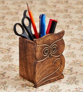 Hermoso Portalápices de Madera para Decoración de Oficina, Organizador de Papelería de Madera con Acabado Artesanal, Soporte Multiusos para Bolígrafos de Madera - Product Image 5