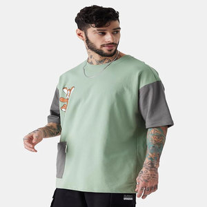 Ropa Camiseta con estampado personalizado Algodón DTG Estampado Moda Retro fuera del hombro Boxy Street Heavyweight Hombres camiseta - Product Image 4