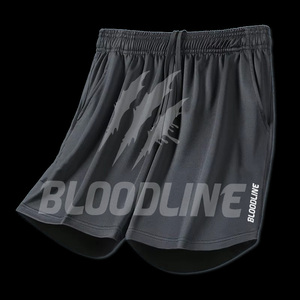 Shorts de sport Bermuda pour homme BLOODLINE, taille mi-haute, élastique, séchage rapide, poches, motif camouflage, matière PU, gris, impression par sublimation - Product Image 4