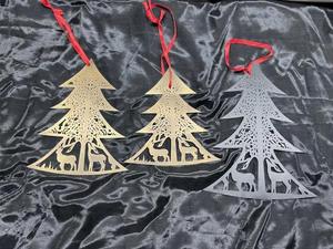 High Quality Golden Christmas <b>Tree</b> Metal <b>Ornament</b> for Decorations UV Printed Wholesale Rate-for Xmas Hanging <b>Ornament</b> - Product Image 4