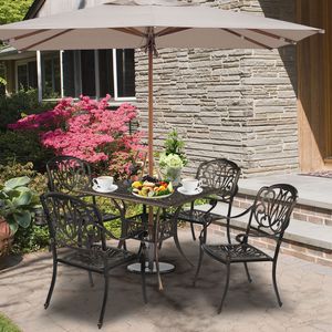 Tavolo Pieghevole Rotondo in Alluminio Pressofuso 81*81*104cm per Esterni, Tavolo Bronzo per Cortile, Picnic, Feste in Centro Commerciale, BBQ e Uso su Patio - Product Image 4