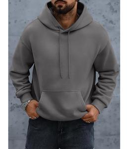 Nueva Sudadera con Capucha para Hombre, Elegante, 100% Algodón, Forrada, Manga Larga, Cuello Caído, Color Sólido, Cómoda, Tallas Grandes, Personalizable - Product Image 5