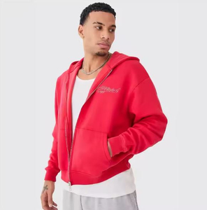 Sweat à capuche zippé 100 % coton pour homme, nouveau design 2026, prix raisonnable, OEM, haute qualité, style vintage, anti-plis, respirant - Product Image 4
