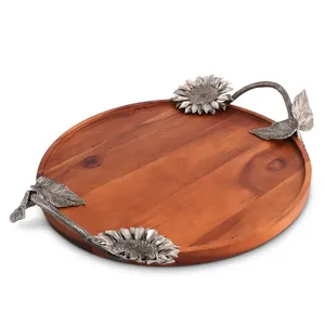 Plateau en laiton antique fait main avec texture artisanale martelée pour hôtels de charme et intérieurs de luxe, décoration d'intérieur plaquée - Product Image 3