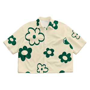 T-shirt court ample pour homme en coton épais, coupe oversize, avec logo personnalisé, style streetwear vintage, épaules tombantes, haut décontracté - Product Image 1