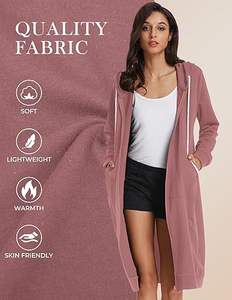 Sudadera con Capucha Larga y Bolsillos con Cierre para Mujer, Estilo Casual, Marca GRACE KARIN - Product Image 3