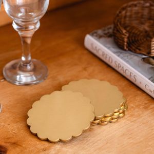 Luxury <b>Round</b> Metal Coasters <b>Set</b> With Non Slip Base <b>For</b> <b>Dining</b> <b>Table</b> Coffee Mug And Glass Protection - Product Image 6
