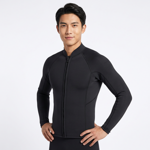 เสื้อแจ็คเก็ตดำน้ำแบบยูนิเซ็กซ์ แขนยาว คอตั้ง ซิปหน้าอก แยกชิ้นจากชุดเว็ทสูท ซิปหน้าอกด้านหน้า เหมาะสำหรับดำน้ำตื้น เล่นเซิร์ฟ และเล่นเซิร์ฟบอร์ด - Product Image 1