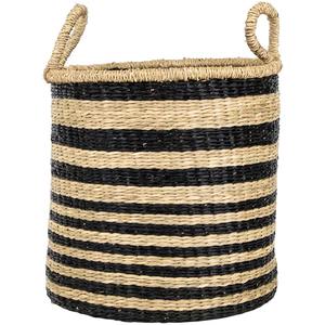 Juego de 3 cestas de almacenamiento tejidas a mano de mimbre rayado en caqui y negro, cestas de almacenamiento al por mayor, ecológicas, hechas en Vietnam. - Product Image 3