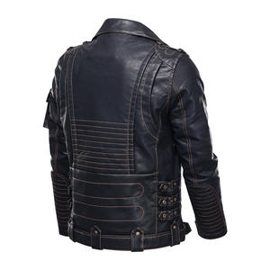 Nueva Chaqueta de Cuero Formal de Primavera para Hombre, Chaqueta de Cuero PU Impermeable, Cortavientos, Transpirable, con Bolsillos con Cremallera, Talla Europea - Product Image 5