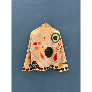 Chaquetas Casuales para Mujer, Chaqueta con Bordado Uzbeko, Chaqueta Estilo Boho Chic, Chaqueta Corta Unisex con Dos Bolsillos Laterales - Product Image 6