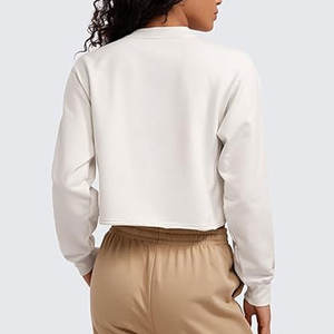 Sudadera corta de manga larga para invierno, cuello redondo, sudadera corta de alta calidad para mujer - Product Image 2