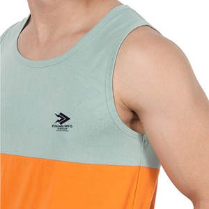 Men's Breathable Knitted <b>Plus</b> <b>Size</b> Custom Logo Design Tank <b>Top</b> 100% Cotton Eco-Friendly Gym Wear <b>Low</b> MOQ - Product Image 5