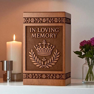Handmade Rosewood Cremation Urn Engraved Crown, Personalized <b>Memorial</b> <b>Memorial</b> <b>Keepsake</b> by AYAANS - Product Image 6