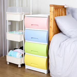 Cajonera Apilable de Plástico Blanco de 4 Niveles para Bebés, Armario de Almacenamiento para Guardería, Torre de Almacenamiento para Ropa y Juguetes en la Habitación de los Niños - Product Image 2
