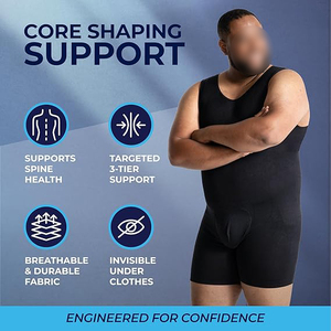 Unisex Compression Bodysuit Sleeveless Scoop Neck Solid Black Plus Size Seamless Sports <b>Jumpsuit</b> - Product Image 2