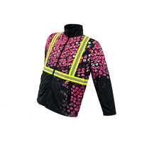 Veste de sécurité haute visibilité personnalisée en polyester respirant avec bande réfléchissante, manches longues, fermeture éclair intégrale, pour le travail et l'exploitation minière