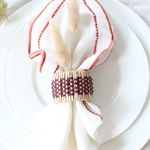 Vintage Rattan Napkin Ring for <b>Table</b> Setting Handmade Wood Serviette Rings Holder for Thanksgiving, Outdoor Dinner, <b>Table</b> Decor - Product Image 1