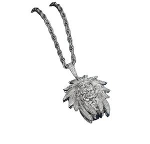 High Quality <b>Diamond</b> Hip Hop Jewelry Export Silver Plated Pendant with Rope Chain Iced Out Rapper Necklace for Export - Product Image 1