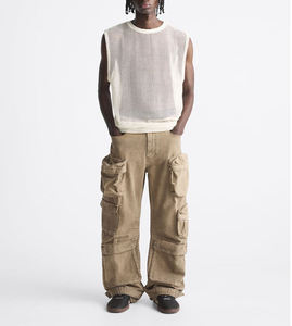 Camiseta sin mangas de malla transparente teñida para hombre, diseño personalizado al por mayor, con aberturas, fabricada por TRIOTAKE INDUSTRY - Product Image 2