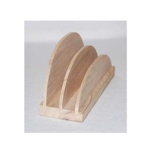 Servilletero con diseño de media luna Mango Wood Caja de pañuelos de dos compartimentos para el hogar Cocina Propósito decorativo - Product Image 1