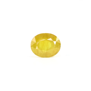 Handcrafted 7.2 Carat Oval Faceted Yellow Sapphire Loose Gemstone for Fine Jewelry - Product Image 1