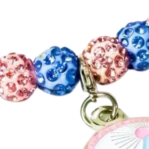 Bracelet en cristal scintillant avec breloque métallique, bracelet extensible perlé, accessoire de mode pour femme, cadeau idéal pour le quotidien - Product Image 5