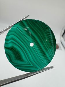 Malachite naturelle verte et noire, cadran plat 37 mm, 2 mm, qualité excellente, pierre précieuse en vrac, idéale pour la fabrication de bijoux, sans perçage, pour montre - Product Image 4