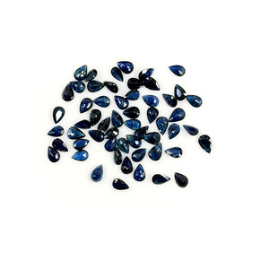 Zafiros azules naturales sin tratar, calibrados en forma de pera de 3x5 mm, piedra preciosa de zafiro azul facetada natural suelta para la fabricación de joyas. - Product Image 5