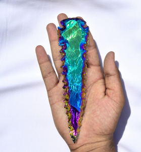 Pointe de flèche en titane Aura de 4 pouces, agate de quartz de super qualité, cœur sculpté, pierre précieuse d'art Reiki, nouveau look, cristal naturel fantaisie - Product Image 3