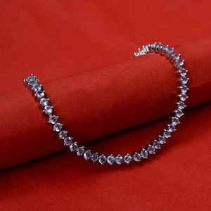 Silver Tanzanite Tennis <b>Bracelet</b> Round Shape 925 Sterling Silver For Classic Style Women Gift Luxury Third Party Certified Her - Product Image 2