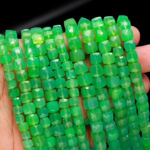 Wholesale Box Shape Green Color Chalcedony Factory <b>Direct</b> Sale Natural Stone <b>Beads</b> Handmade DIY Jewelry Loose Chalcedony <b>Beads</b> - Product Image 5