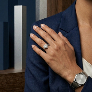 Anillo de Compromiso de Platino para Mujer con Diamante de Corte Brillante en Forma de Corazón de 2 Quilates, Estilo Clásico con Halo y Diamantes Laterales, Certificado por GIA - Product Image 5