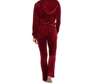 Women <b>Red</b> Hooded Spandex Lightweight Tracksuit Full Length Sleeve Side Pockets Regular Fit Casual Autumn Wear Most Selling - Product Image 1