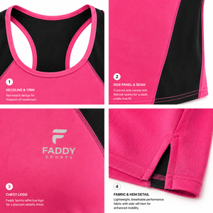 Women Quick Dry Sports Tank <b>Top</b> Breathable Racerback Yoga Vest Mesh Patchwork Workout Gym Running Athletic Sleeveless Clothing - Product Image 3