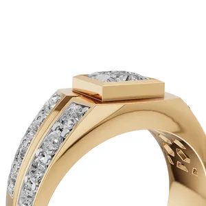 Crown line Men's Lab Grown <b>Diamond</b> <b>Ring</b> Round & Princess Cut <b>Diamond</b> <b>Ring</b> with IGI Certified & VVS Clarity Fine Jewelry for Sale - Product Image 5