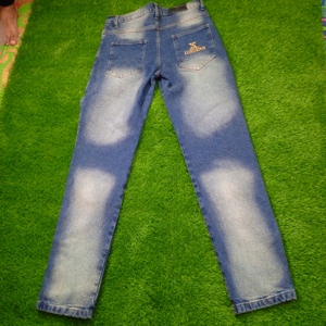 Jean droit taille mi-haute pour homme, style hip-hop américain rétro Y2K, nouveau modèle Harajuku, style gothique urbain, brodé et lavable - Product Image 1