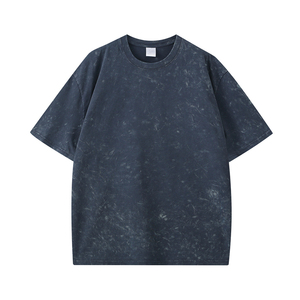 Camiseta Oversize para Hombre con Efecto Ácido, Algodón Pesado, Cuello Redondo, Manga Corta, Estilo Casual Urbano - Product Image 2