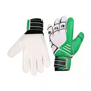 Football Goalkeeper Gloves PU Leather Full <b>Finger</b> Non-Slip Adjustable Wrist <b>Strap</b> Unisex Sports Gear Green White - Product Image 5