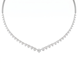 High Quality Graduation Diamond <b>Tennis</b> <b>Necklace</b> for Men Women Lab Grown Diamonds Sterling silver, 9KT,10KT, 14KT,18KT Jewel Gift - Product Image 1