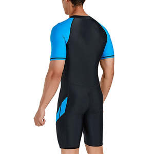 Maillot de bain une pièce à manches courtes pour hommes, avec fermeture éclair sur le devant, extensible, à séchage rapide, pour le surf, la plage, les sports nautiques - Product Image 2