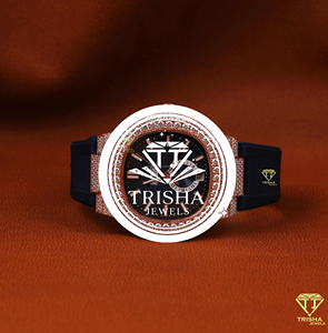 Reloj de Lujo con Bisel de Diamantes Personalizado, Reloj de Pulsera de Oro Rosa con Correa de Goma Negra, Reloj de Joyería de Moda Premium para Hombre - Product Image 1
