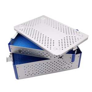 Bandeja de esterilización de aluminio para instrumentos quirúrgicos, estuche de dos capas, bandeja de autoclave médica, kit de instrumentos de acero inoxidable - Product Image 1