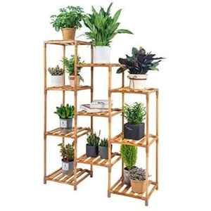 Support de plantes en bois de chêne à plusieurs niveaux, étagères pour plantes d'intérieur et d'extérieur, présentoir pour pots de fleurs, décoration de maison haut de gamme - Product Image 1